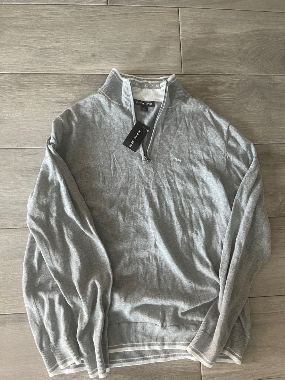 Michael Kors Men’s Light Gray Half-Zip Sweater